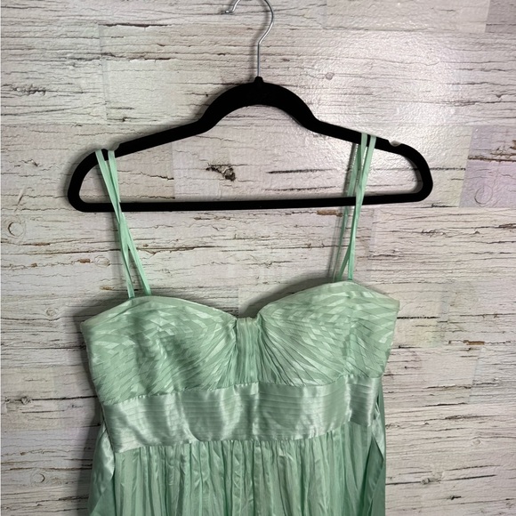 BCBGMAXAZARIA Alicia dress opaline green high low pleated size 10 NWT - Picture 3 of 8